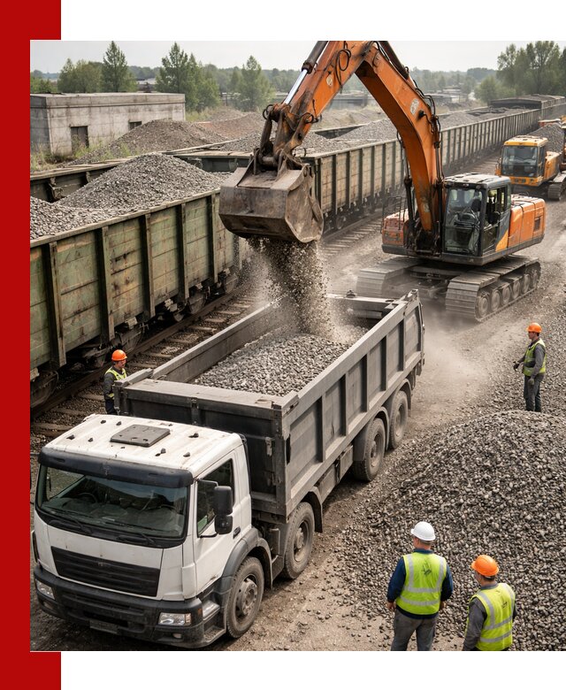 Железнодорожный щебень фракция 25–60 для поставок в Димитровграде