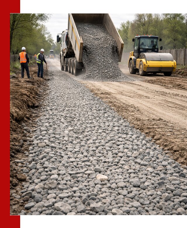 Доставка щебня для отсыпки дорог в Димитровграде высокого качества