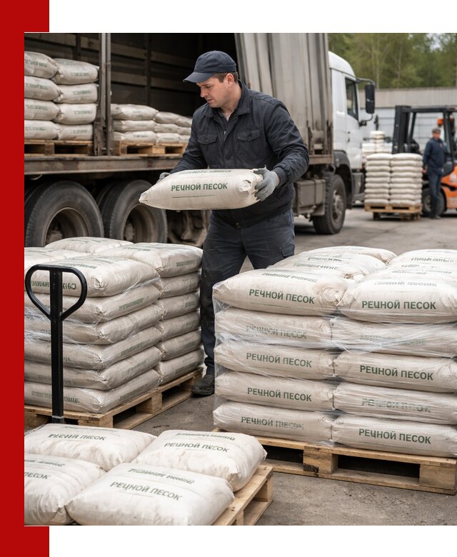 Речной песок в мешках с доставкой в Димитровграде