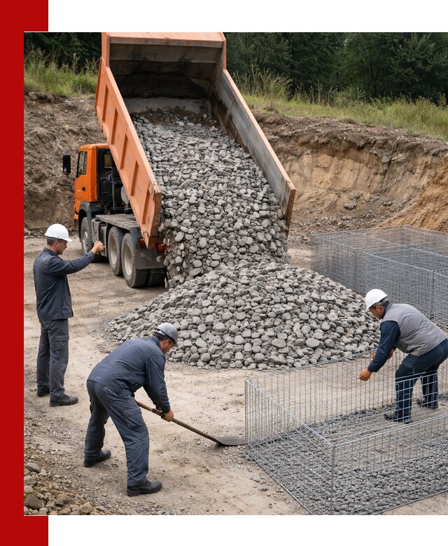 Камень для габионов с доставкой в Димитровграде быстро и надёжно