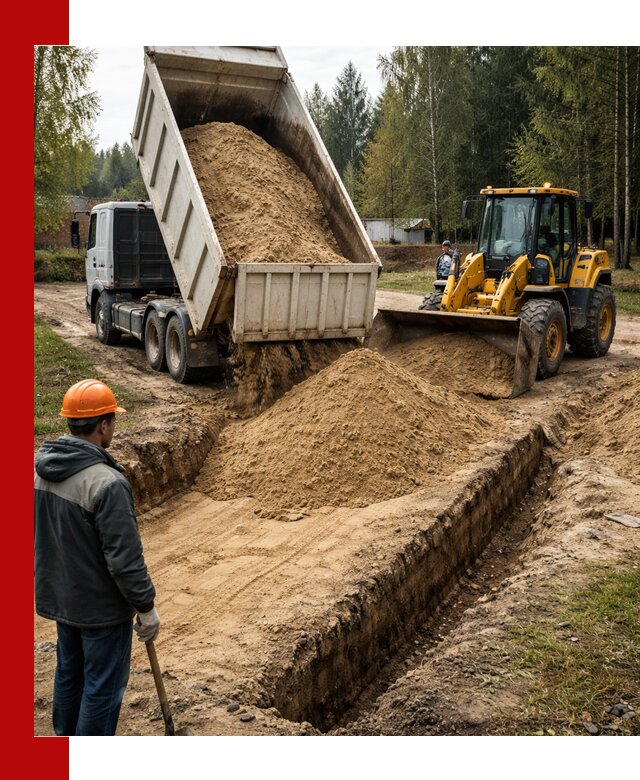 Доставка песчаного грунта в Димитровграде для строительных работ