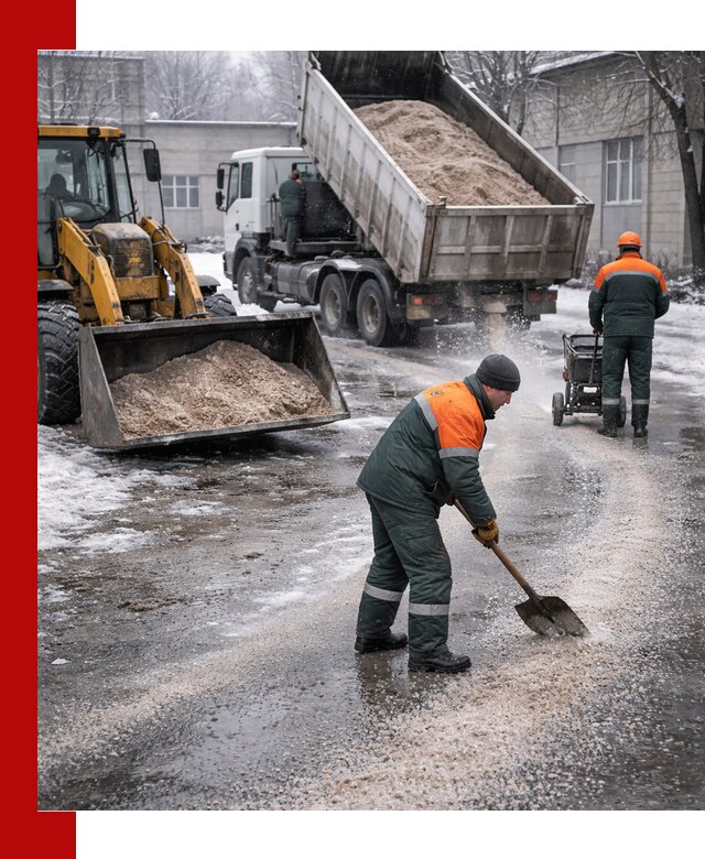 Реагент против гололеда с доставкой и нанесением в Димитровграде